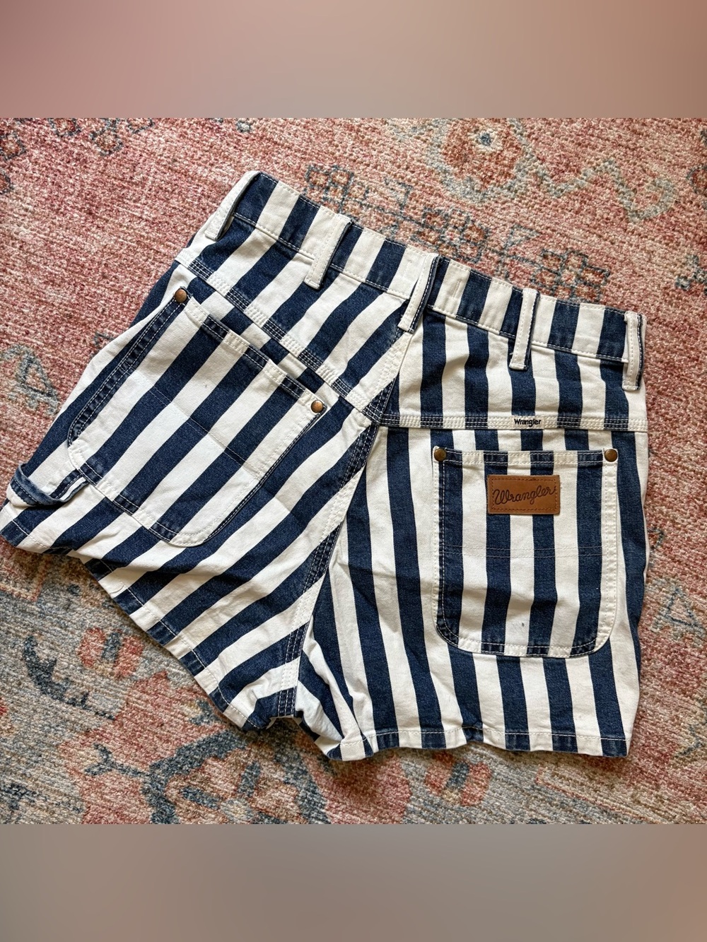 Wrangler Denim and Ivory Striped Shorts - Picture 3 of 5